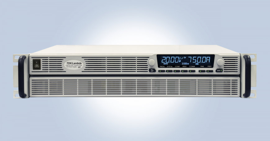 Programmable power supply series extended with 15kW and 22.5kW models in 2U and 3U high packages
